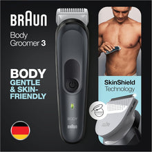 Braun Body Groomer 3, Manscaping Tool For Men With SkinShield Technology, Sensitive Comb, Wet & Dry, 100% Waterproof, UK 2 Pin Plug, BG3350, Black/Grey