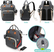 Nappy Bag Changing Bag Backpack (UK Company) Baby Diaper Bag With 9 Pockets Grey