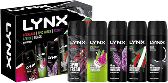 LYNX Fragrance Edition Gift Set 5x body spray perfect gifts for him 5 piece