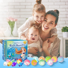 Bath Bombs for Kids with Surprise Inside, 9PCS Suntee Christmas Bath Bombs, Kids Bath Bombs with Diamond for Girls Boys, Organic Bubble Bath Shower Bombs, Birthday Christmas Mermaid Gifts for Girls