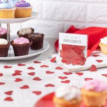 50 x Red Glitter love hearts confetti/table confetti, Anniversary, Valentines day decorations