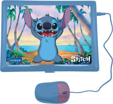 Lexibook, Disney Stitch, Bilingual English/French Educational Laptop, 124 Language Activities, Writing, Maths, Logic, Music and Games, Boys and Girls, Purple / blue, JC598Di1