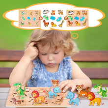 lenbest Wooden Puzzle Toddler Toys - 6PCS Jigsaw Puzzle - Toys for 3 Year Old Boys Girls - Montessori Kids Toys for 1 2 Year Old Girls Boys - 1 2 3 Year Old Boy Girl Gifts