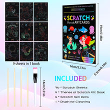 Hovetne 4 Pack Scratch Art for Kids, Magic Rainbow Scratch Art Book Doodle Drawing Papers for Children, Foil Art Handmade Arts and Crafts Educational Toys for 4 5 6 7 8 9 10 Years Old