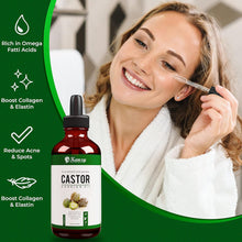 Kanzy Organic Castor Oil for Eyelashes and Eyebrows 100ml Cold Pressed Castor Oil for Hair Growth 100% Natural and Pure Oil with Brushes For Hair, Beard, Nails and Skin