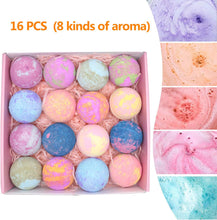 16PCS Handmade Bath Bombs for Women, Spa Bubble Fizzies, Luxurious Gift for Women Girls Kids, Gifts Set for Her on Christmas