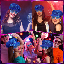 Dreamtop 3Pcs 70s Sequin Hat Abba Hat Abba accessories Women Disco Accessories with Sequins Hat Sunglasses Earrings Disco Costume Set for Women Theme Party Birthday Dance