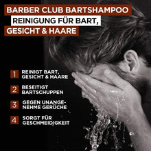 L'Oral Men Expert Barber Club 3-in-1 Beard Shampoo, Daily Beard Care Cleans Gentle Disinfected Beard and Hair Removes Bartschuppen (200 ML)