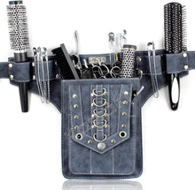 Kassaki Hairdressing Toolbelt Scissor Holster Pouch Bag 10 scissors Holder Stud Belt (Denim Look)