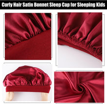 3 Pieces Kids Silk Bonnet, Children Satin Bonnet Hair Bonnets Elastic Wide Band Night Sleep Bonnet Soft Satin Sleep Caps Hair Cap for Kids Girls Sleeping Hair Care