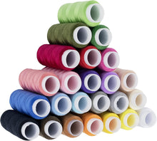 Jazooli Sewing Thread for Sewing Machine (Thread Set of 24 Colours), Pure Cotton Thread for Sewing (Cotton Reels Spools - 180m Each), for Machine/Hand Sewing