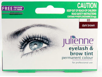 Julienne Eyelash and Eyebrow Permanent Dark Brown 03 Colour Tint 15ml by Julienne