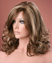 Forever Young UK Ladies Long Wig Soft Waved Curls Brown with Blonde Highlights Fashion Wig