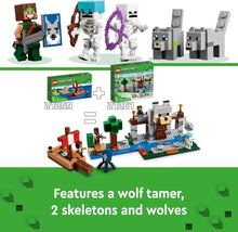 LEGO Minecraft The Wolf Stronghold Fortress Set, Building Toy for 8 Plus Year Old boys & Girls, Incudes Crafting Table, 2 Skeleton and Wolf Figures for Castle Action, Birthday Gift for Kids 21261