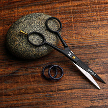 NARZ Professional Hairdressing scissors for Barbers & Hairdressers 6" Stainless Steel Hair Cutting Scissors for Men & Women (Black) (Royal Black)