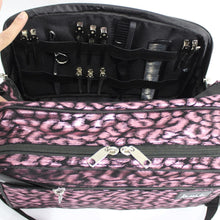 Kassaki Pro Hairdressing Bag Barber Tool Carry Bag Hair Equipment Salon Storage Travel Bag Pink Leopard