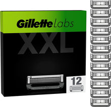 Gillette Labs Razor Blades Men, Pack of 12 Razor Blade Refills, Compatible with GilletteLabs with Exfoliating Bar and Heated Razor