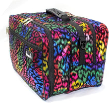 Kassaki Pro Hairdressing Bag Barber Tool Carry Bag Hair Equipment Salon Storage Travel Bag Case Rainbow Leopard