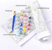 CAYUDEN Paint by Numbers for Adults, 16x20 inch Acrylic Oil Painting by Numbers Kits for Adults Kids Art Crafts Painting Numbers Kit with 3 Brushes Paints by Numbers on Canvas for Adults Beginner Kids