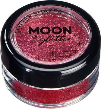 Classic Fine Glitter Shakers by Moon Glitter - Red - Cosmetic Festival Makeup Glitter for Face, Body, Nails, Hair, Lips - 5g