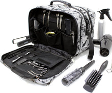 Kassaki Pro Hairdressing Bag Barber Tool Carry Bag Hair Equipment Salon Storage Travel Bag Silver Painting