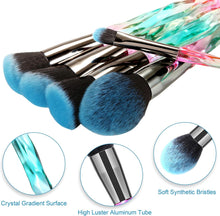 DUAIU Makeup Brushes 15pcs Premium Synthetic Bristles Crystal Handle Set Kabuki Foundation Brush Face Lip Eye Makeup Brush Sets Professional with Starry Gift Box(Blue)