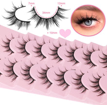 Manga Lashes Natural Look Anime Lashes Wispy Faux Mink False Eyelashes Fluffy Spiky 3D Volume Eye Lashes Korean Japanese Asian Cosplay Fake Eyelashes Look Like Individual Cluster by EYDEVRO(7 Pairs)