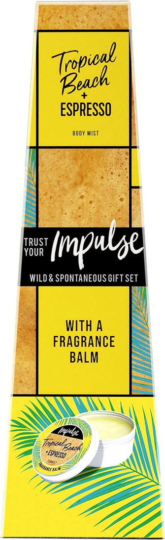 Impulse Wild and Spontaneous Fragrance Gift Set with Tropical Beach and Expresso Body Mist and Balm