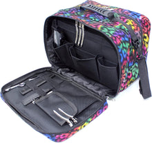 Kassaki Pro Hairdressing Bag Barber Tool Carry Bag Hair Equipment Salon Storage Travel Bag Case Rainbow Leopard