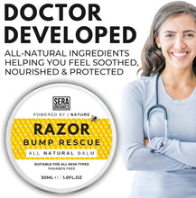 Natural Aftershave Razor Bump Balm With Tea Tree & Hemp Seed - After Shave Repair Balm for Ingrown Hairs & Razor Burns (30ml) By Sera Organics