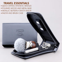 Haryali London Shaving Kit - 6pc Shaving Set - Synthetic Silver Tip Shaving Brush - Butterfly Safety Razor - Razor Cover - Shaving Soap - Shaving Bowl - Alum Block