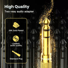 POSUGEAR Headphone Jack Adapter, Gold Plated Headphone Adapter 6.35mm (1/4 inch) Male to 3.5mm (1/8 inch) Female Audio Plug, Aux Jack Converter for Electric Keyboard, Speaker
