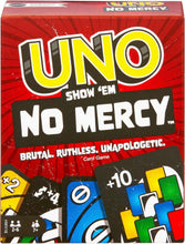 Mattel Games UNO Show em No Mercy Card Game for Kids, Adults & Family Parties and Travel With Extra Cards, Special Rules and Tougher Penalties., HWV18