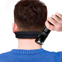 Neck Hair Line Template, Straight or Curved Hair Line Neckline Shaving Template, Non-Slip, Skin Safe Silicone Stencil for DIY Shaving and Keeping Neckline Haircuts(Non-Adjustable) (Black)