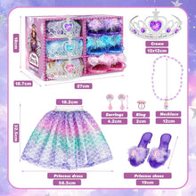 INSPIMYST Princess Dress Up Shoes, Princess Costume for Girls Toys Pretend Jewelry Accessories for 3 4 5 6 Aged Girls Birthday Halloween Gifts