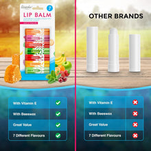 7pk Lip Balm Set  Flavoured Lip Balms with Beeswax and Vitamin E  Moisturising Lip Balm Multipack  Protect & Hydrate Beeswax Lip Balm Stick  Lip Balms  Lipbalm  Lip Moisturiser  Girls Lip Balm