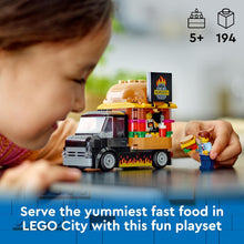 LEGO City Burger Van, Food Truck Toy for 5 Plus Year Old Boys & Girls, Vehicle Building Toys, Kitchen Playset with Vendor Minifigure and Accessories, Imaginative Play Gifts for kids 60404