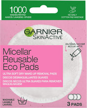 Garnier Micellar Reusable Makeup-Remover Eco Pads, 3 Micro Fibre Pad