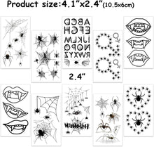 HOWAF 150+ Halloween Spiders Net Tattoos Bat Skull Ghost Temporary Tattoos Tattoos Stickers Transfer for Body Shoulder Arm Back Halloween Costume Cosplay Makeup Accessories Party Favor Supplies