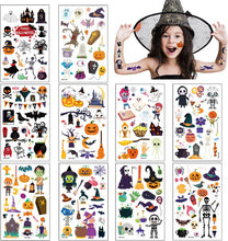 Halloween Temporary Tattoos 10 Sheets for Kids Party Bag Fillers, Birthday Gifts (Halloween A)