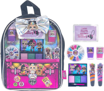 L.O.L Surprise! 10 Pcs Backpack Makeup Set for Kids  Makeup Kit Includes Lip Gloss, Nail Polish & More  Gifts for Ages 3 & above by Townley Girl