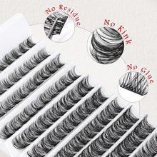 Individual Lashes, 100pcs Cluster Lashes Russian D Curl Eyelash Extension DIY Eyelashes Natural Wispy at Home by Goddvenus