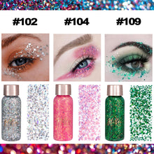 Face & Body Glitter Gel, Sequins Chunky Glitter Liquid Gel, Mermaid Sequins Liquid Holographic Glitter Gel for Body, Cheeks and Hair, Sparkling Festival Party Lotion Beauty Makeup, Nail Art DIY (109)