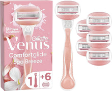 Gillette Venus Comfortglide Spa Breeze Women's Razor- 6 Blades, 3 Built-in Blades for a Smooth, Close Shave That Lasts