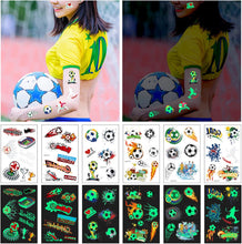 10 Sheets Football Temporary Tattoos for Kids,World Cup Temporary Tattoos,Glow In The Dark Football Tattoos,Waterproof Fake Tattoo for Boys Girls Football Fans World Cup,European Cup Face Tattoos