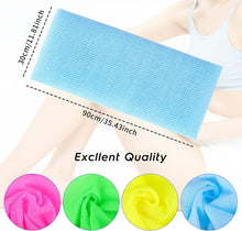 Gukasxi 4 Pieces Exfoliating Washcloth Towel,11x35.5 inches Dual-Sided Exfoliating Nylon Bath Towel Beauty Skin Magic Shower Washcloth For Body Beauty Washcloth Loofah Exfoliating Body Scrub Back