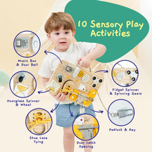 Jumble Dream Wooden Busy Board for Toddlers - Montessori Sensory Activity Board - Educational & Fidget Board with Locks, Spinners & More - Travel Toy for Autism & ADHD - Baby Busy Board for Ages 1-4