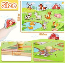 lenbest 3 Piecce Wooden Jigsaw Puzzles for Kids - Toys for 2 3 Year Old Boys Girls - Montessori Toys for 1 Year Old - Educational Toys for Toddlers - Learning Toys