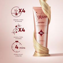 Glaze GlaziPlex Super Bond Repair Treatment, 120ml. 4-in-1 Deep Conditioning Hair Treatment Repairs Heat, Chemical, Colour and Styling Damage. Hair Mask for Dry Damaged Hair Works in 4 Minutes