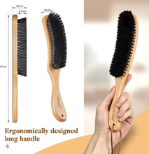 BFWood Clothes Brush - Boar Bristle Lint Brush for Suits, Cashmere, Wool, Velvet, Suede - Large Beech Handle